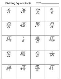 Dividing Square Roots Worksheet Math Formulas Studying Math Learning Math