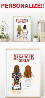Stranger Girls Friends Don T Lie Print Art Stranger Things Gifts Stranger Things Art Drawings Of Friends