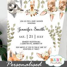 Free printable woodland baby shower invitations. Gender Neutral Woodland Baby Shower Invitations D359 Baby Printables