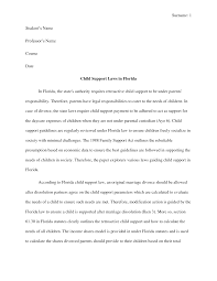 Solution Child Support Laws In Florida Essay 1 Studypool