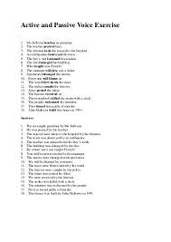 Active And Passive Voice Exercise Active And Passive Voice Active Voice The Voice
