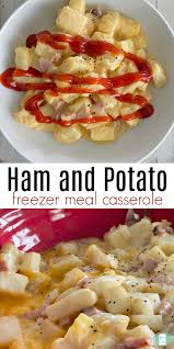 A casserole, probably from the archaic french word casse meaning a small saucepan, is a large, deep dish used both in the oven and as a serving vessel. Ham And Potato Casserole Freezer Meal Freezer Meals 101