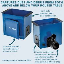 Dust Right Router Table Dust Bucket With Dual Port In 2020 Router Table Router Router Lift
