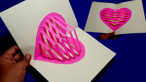 How to make pop up cards tutorial this is lesson 23 in a series of step by step tutorials on top view of the open pop up card. Diy Amazing Greeting Card Design For Valentine S Day Live Enhanced Heart Pop Up Card Valentines Day Cards Diy Pop Up Valentine Cards