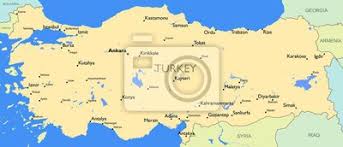 Kartor turkiet för att skriva ut. Detaljerad Karta Over Turkiet Canvastavlor Pa Vagg Tavlor Ankara Antalya Izmir Myloview Se