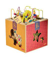 Zany Zoo Wooden Activity Cube For Children Ages 1 To 3 Toysmith 68603 B Toys Games Activity Play Centers