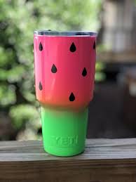 These cups however, are not meant to be used for hot beverages, put in the dishwasher or scrubbed. Watermelon Cup In 2021 Tumbler Cups Diy Yeti Cup Designs Diy Cups