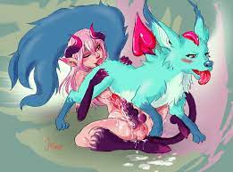 anal blue fur canine canine penis carbuncle cum demon feral karina obsius  mithrie oral penis rimming saliva signature succubus tongue tongue out wolf  