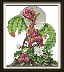 Valentine rose pincushion cross stitch pattern (pdf download only) $ 3.99. Amazon Com Captaincrafts New Stamped Cross Stitch Kits Preprinted Pattern Counted Embroidery Starter Kits For Beginner Kids And Adults Raspberry Dragon Stamped 11ct