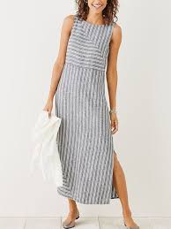 Shop Dresses Plus Size Crew Neck Women Gray Dresses Shift Daytime Holiday Dresses Online Striped Sleeveless Dress Holiday Maxi Dress Summer Dresses For Women