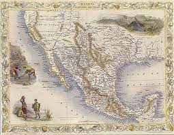 1800s Map Mexico California Texas Yucatan Bird Eye View Tourism Poster Repro Ebay Mexico Map Antique Maps California Map