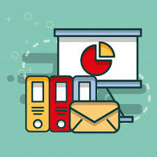 Business Board Chart Binders And Mail Office Vector
