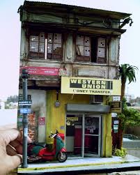Philippine Urban Setting Diorama Series Ix Old House Converted Into A Commercial Shops Supposedly In Downtown Ma Miniature Art Miniature Model Miniature Houses