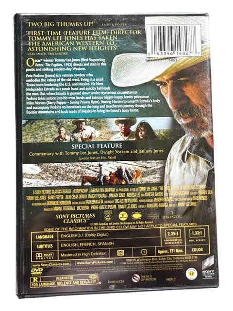 The Three Burials of MELQUIADES Estrada DVD 2006 Tommy Lee Jones - Etsy