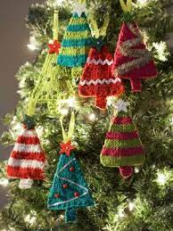 There's something special in knitted christmas ornaments. Tiny Tree Ornaments Knitted Christmas Decorations Knit Christmas Ornaments Christmas Knitting Patterns