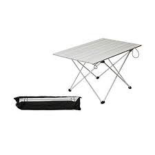Asdomo Portable Camping Tables With Aluminum Table Top Hard Topped Folding Table In A Bag For Picnic Camp Beach Boat And Easy To Clean