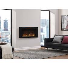 Wall mounted electric fireplaces & hanging fireplace a wall mount fireplace is the perfect way to make a bold statement in your contemporary home. Helen 36 Wall Mounted Electric Fireplace Black Overstock 21255590