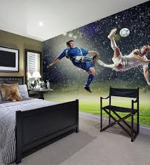 Made To Measure Football Wallpaper Mural Perfect For Boys Bedrooms Find The Full Collection Of Footb Boys Bedrooms Soccer Themed Bedroom Boys Football Bedroom