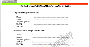 Terkadang tidak semua keperluan akan suatu hal bisa diambil dengan untuk membuat surat kuasa sendiri itu tidak terlalu sulit, tapi tetap ada kriteria yang harus diperhatikan ketika membuatnya. Contoh Surat Kuasa Pengambilan Uang Di Bank Doc