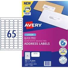 Download free, accurate and compatible label templates in word and pdf formats. Avery Quick Peel Laser Labels L7651 White 65 Per Sheet Officemax Nz