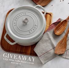 Staub Contest For Canada 2019 Enter For Your Chance To Win A New Staub 5 5qt White Truffle Round Cocotte How Beau Staub Canadian Free Stuff White Truffle