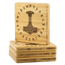 The yr rune ᛦ is a rune of . Norse Thors Hammer Mjolnir Elder Futhark Runes Bamboo Coasters 4piece Blue Pagan