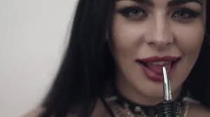 Blue eye colour is among the rare eye colour that creates unique defining features of any face. Face Of Cute Girl With Sexy Lips Big Blue Eyes Long Black Hair And Makeup Video By C Bazava Stock Footage 230280986