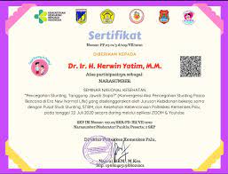 Download sertifikat elektronik, termasuk contoh dalam bahasa inggris. Berhasil Tekan Angka Stunting Herwin Yatim Jadi Pembicara Seminar Kesehatan Nasional
