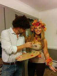 Bob Ross And His Happy Tree Couples Halloween Costume Bob Ross Halloween Costume Clever Couples Halloween Costumes Tree Halloween Costume