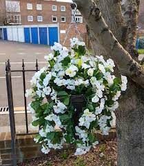 Check spelling or type a new query. Trailing Artificial Hanging Basket Mini White Flower Ivy Leaf Fern Foliage Rose Ebay