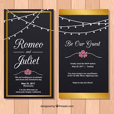 Available in a variety different metal materials. Free Vector Elegant Wedding Invitations With Gold Elements