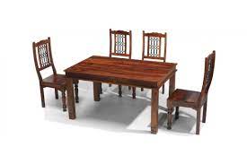 Shop for dining table 4 chair online at target. Jali Sheesham 120 Cm Chunky Dining Table And 4 Chairs Quercus Living