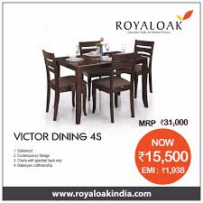 Set of table, leaf, 4 chairs. Pin By Royaloak Furniture On Royaloak Dining Set 4 Seater Furniture Design Your Home Outdoor Furniture