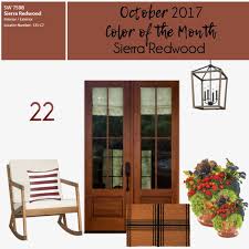 These striking doors offer kerb appeal from afar and superb wood whether that may be a solid wood front door or other form of wooden external door. Front Porch Color Of The Month Sierra Redwood Within The Grove
