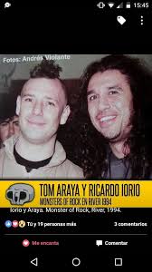 Top 10 most played songs by ricardo iorio in the last 40 concerts. Ricardo Iorio Y Tom Araya Metal Amino