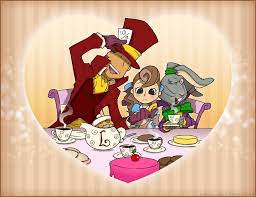 We Re All Mad Here By Zillabean On Deviantart Professor Layton Anime Crossovers Layton