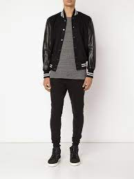 John Elliott Co Leather Sleeves Bomber Jacket Patron Of The New Farfetch Com Jackets Bomber Jacket Mens Jackets