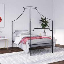 Victorian style unique design sturdy metal black color twin canopy bed frame for bedroom all canopy twin bed are made from exceptional materials that give them unparalleled strength and. Novogratz Camilla Metal Canopy Bed Twin Size Frame Black Walmart Com Walmart Com