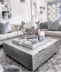 We Are Loving All The Silver Glam Mirrors And Silver Decor My Fav Double Tap And Tag A Silver Living Room Glam Living Room Living Room Decor Apartment