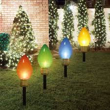 4 Count Big Bulb Lawn Stakes Red Green Blue Yellow Big Bulb Christmas Lights Christmas House Lights Christmas Lights
