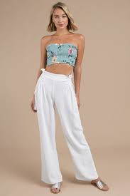 Body Party Wide Leg Pants In White 22 Tobi Us