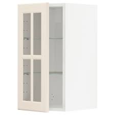 There's a choice of colors and you'll even find options with drawers. Metod Wall Cabinet W Shelves Glass Door White Bodbyn Off White Ikea
