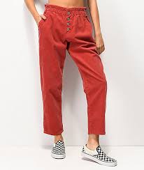 unionbay high rise red corduroy pants