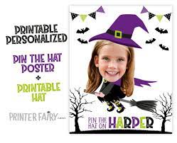 Pin The Hat Game Halloween Birthday Party Halloween Party Etsy Birthday Halloween Party Halloween Birthday Halloween Party Games
