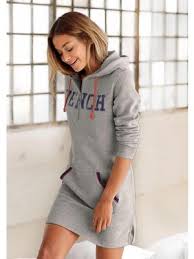 Marc o'polo damen bekleidung langarm. Bench Lm Bench Sweatkleid Mit Kapuze Kurzem Zipper Und Kangurutasche Grau Meliert Im Heine Online Shop Kaufen