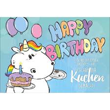 I hope this is the begining of your greatest, most wonderful year ever! Pummeleinhorn Grusskarte Mit Umschlag Nr 1 Happy Birthday 2 95