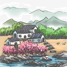 Dalam kotak dialog pengaturan halaman, di bawah orientasi, klik orientasi yang anda inginkan: Gambar Landscape Tema Rumah Pertanian Halaman Kecil Musim Semi Landscape Tinta Angin Lanskap Musim Semi Batu Sungai Kecil Rumah Pertanian Png Transparan Clipart Dan File Psd Untuk Unduh Gratis
