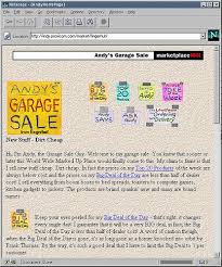 Fingerhut Andy S Garage Sale Website Marketplacemci 1996 Garage Sales Garage Jokes