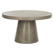 We have nothing against square or rectangular furniture (watch for our upcoming posts on those topics), but we will say for the record that a round outdoor coffee table has the friendliest shape. Delfia Modern Concrete Round Dia Coffee Table Dark Gray Safavieh Target
