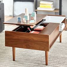 Mid Century Pop Up Storage Coffee Table In 2020 Lift Up Coffee Table Cool Coffee Tables Walnut Coffee Table
